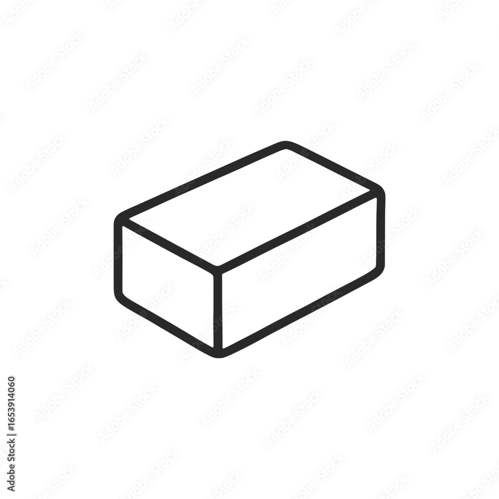 Aufkleber simple black rectangular block object on white background