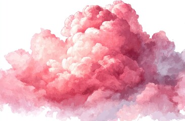 Pastel pink cloud, fluffy and vibrant