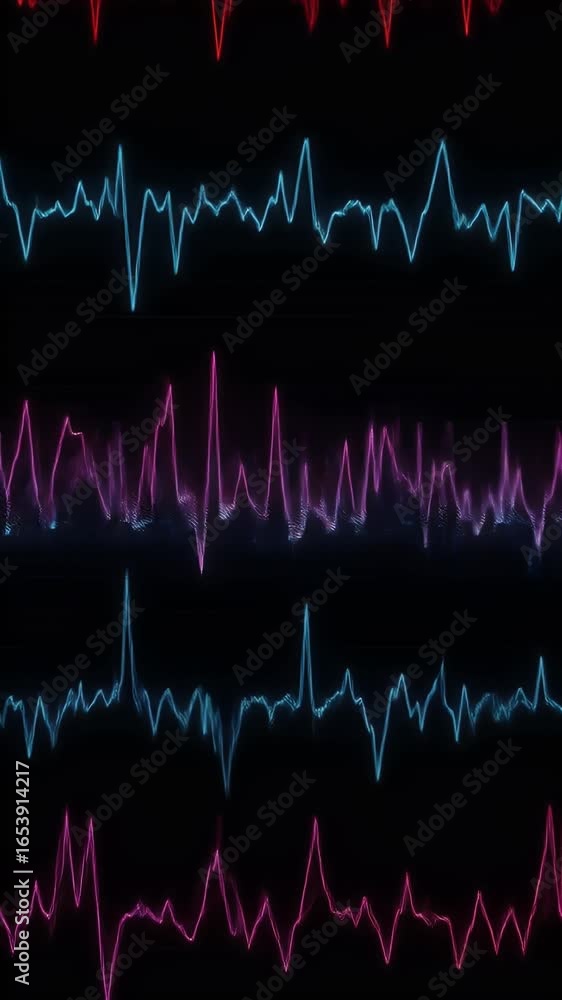 Aufkleber abstract medical heartbeat pulse waveforms background video display