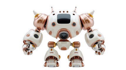 Obraz premium Futuristic Robot Design: A high-tech robot stands in a futuristic environment. Featuring metallic accents, and detailed design.