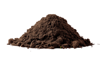 Rich Soil Pile: A close-up view captures a textured pile of rich, dark soil, brimming with potential for new life and growth.