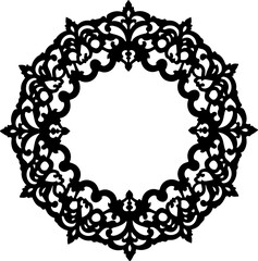 Baroque brilliance black logo featuring an ornate vintage European border, crafted with intricate details and elegant flourishes