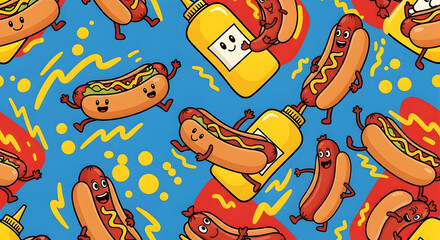 Hot dogs pattern design