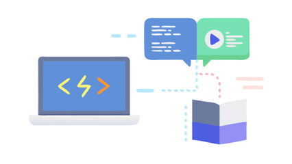 Learn to code online tutorial for web development and programming with computer and educational resources