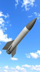 Fototapeta premium Missile Ascending, Blue Sky, Flight