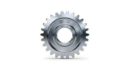 Metallic gear isolated on white background
