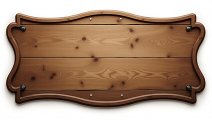 Rustic Wooden Signboard with Ornamental Frame for Business Logo Mockups | Blank Brown Wood Texture for Advertisement and Restaurant Menus