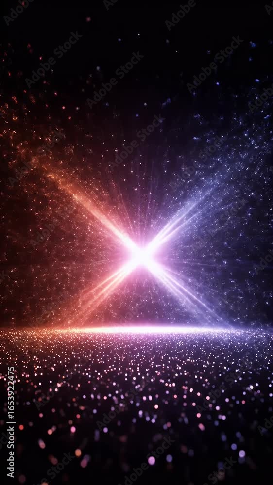 Poster abstract particle explosion background with cosmic light burst