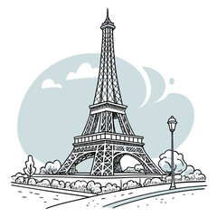 Obraz premium Parisian Charm: Iconic Eiffel Tower stands tall against a picturesque Parisian scene. capturing the essence of timeless elegance.