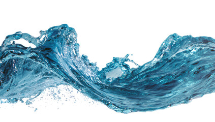 Oceanic wave, a dynamic splash of blue water
