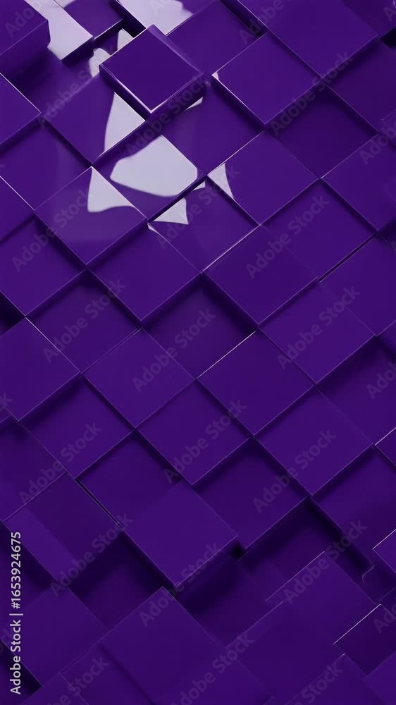 Poster abstract purple geometric cubes forming an abstract 3d background pattern