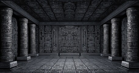 Obraz premium Dark, ornate, ancient room