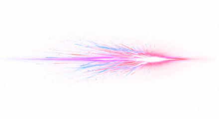 Vibrant burst of pink and blue light streaks emanating from a central point.