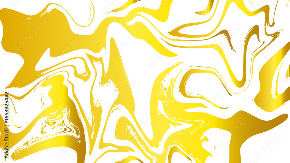 Poster abstract golden marble texture with fluid swirls and smooth gradient highlight. flowing liquid metal