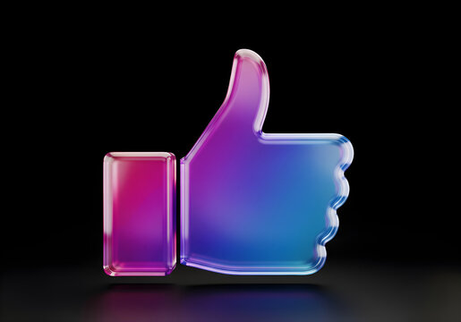 Hand with thumb up like social media button icon