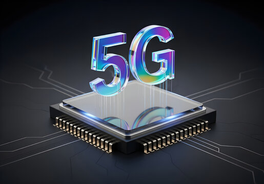Technology illustration of a computer network cable and other devices like a laptop and monitor representing the concept of online business communication 5g