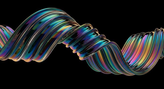 A captivating abstract fractal background features colorful lines and patterns that create a mesmerizing, swirling design