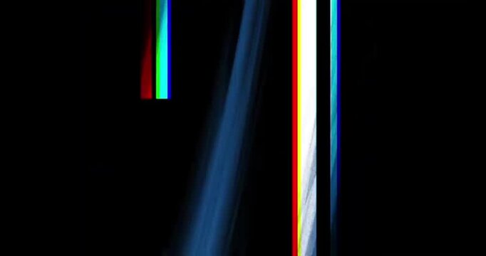 The glitch line effect overlay in the black background.