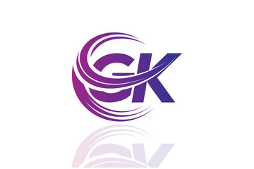 GK Circular Swirl Logo – Modern Gradient Symbol for Business, Corporate & Creative Branding Identity Design