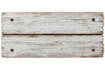 Weathered, light-gray wooden sign