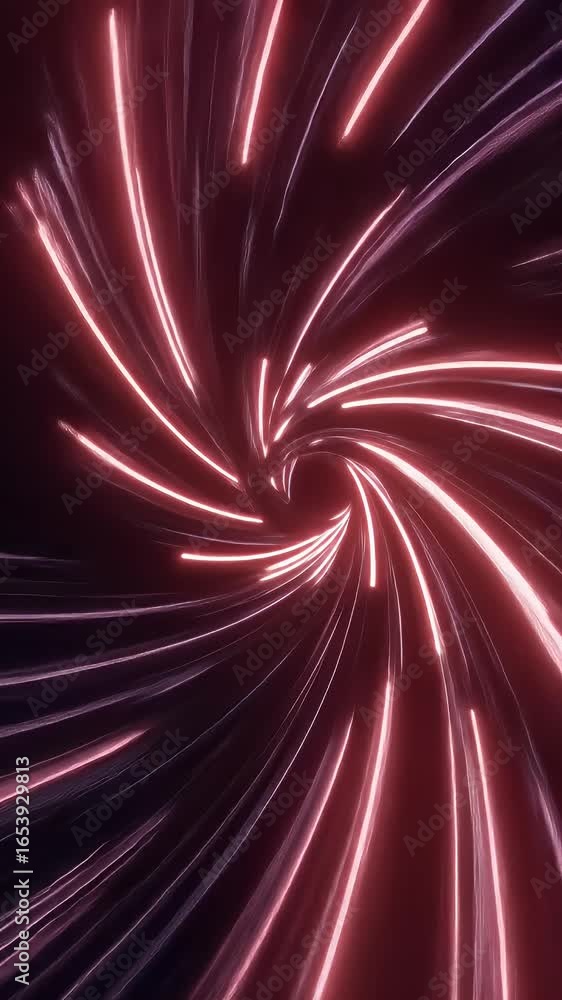 Poster abstract red swirl energy particle motion background animation