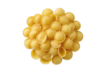 Cluster of small, golden pasta shells