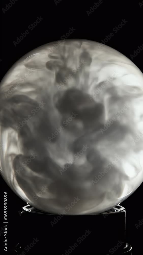 Poster abstract smoke swirls within a sphere abstract background video