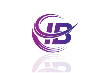 IB Circular Swirl Logo – Modern Gradient Symbol for Business, Corporate & Creative Branding Identity Design