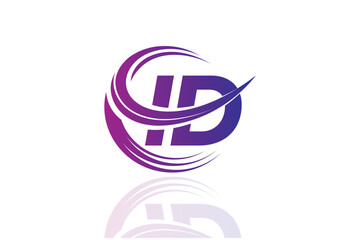 ID Circular Swirl Logo – Modern Gradient Symbol for Business, Corporate & Creative Branding Identity Design