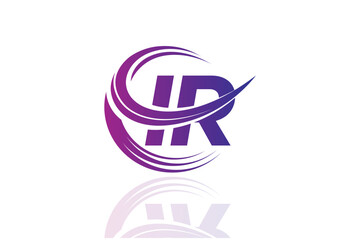 IR Circular Swirl Logo – Modern Gradient Symbol for Business, Corporate & Creative Branding Identity Design
