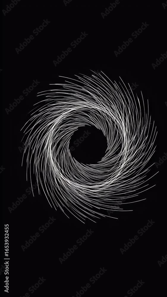 Poster abstract swirling particle vortex animation with glowing light effect