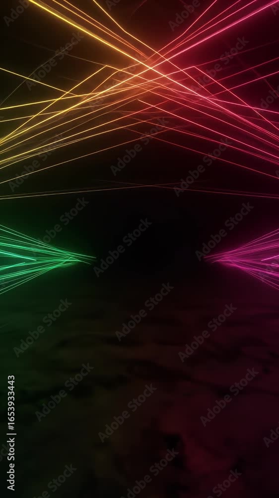 Aufkleber abstract tunnel of colorful light strands digital animation background