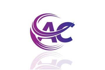 AC Circular Swirl Logo – Modern Gradient Symbol for Business, Corporate & Creative Branding Identity Design