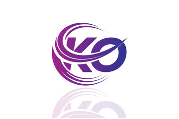 KO Circular Swirl Logo – Modern Gradient Symbol for Business, Corporate & Creative Branding Identity Design