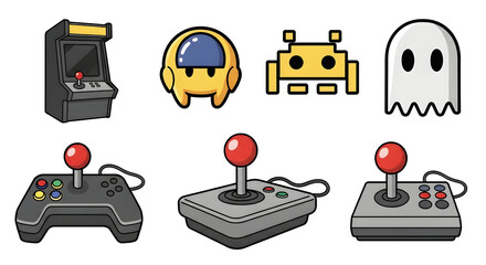 Retro video game icons collection