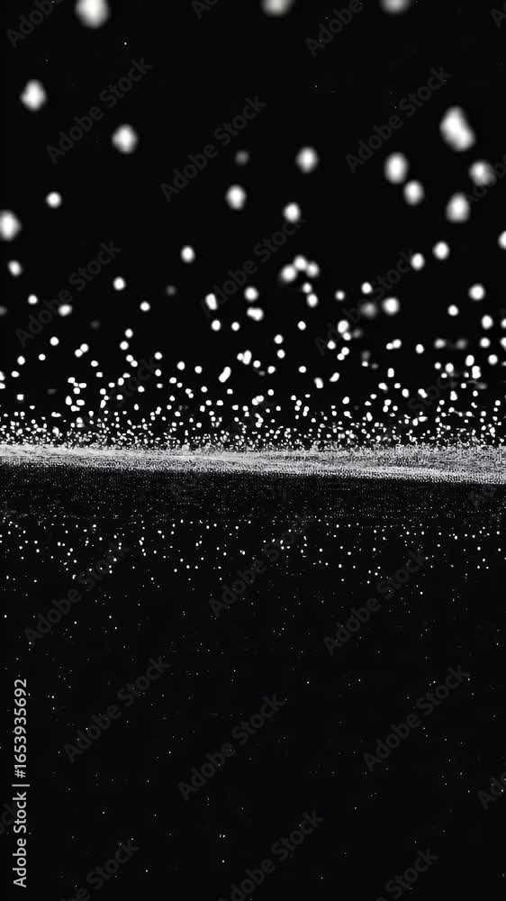 Poster abstract white particles glow and sparkle on dark motion background