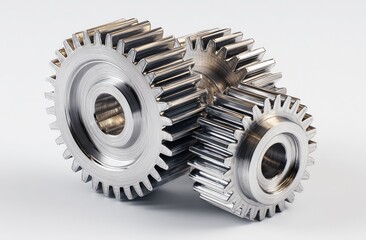 Two metal gears interlocked