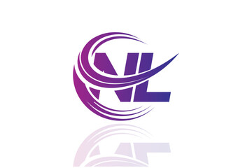 NL Circular Swirl Logo – Modern Gradient Symbol for Business, Corporate & Creative Branding Identity Design