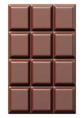 Dark chocolate bar png food, 3D illustration, transparent background