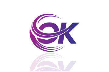 OK Circular Swirl Logo – Modern Gradient Symbol for Business, Corporate & Creative Branding Identity Design