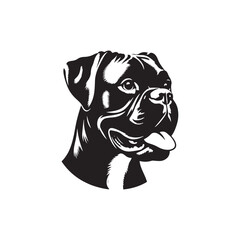 Boxer Dog Vector Silhouette – Strong Athletic Canine Outline Design, Perfect for Pet Lovers, Guard Dog Art, Logos, Prints, Home Decor, Illustrations, and Graphic Projects
