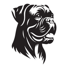 Boxer Dog Vector Silhouette – Strong Athletic Canine Outline Design, Perfect for Pet Lovers, Guard Dog Art, Logos, Prints, Home Decor, Illustrations, and Graphic Projects
