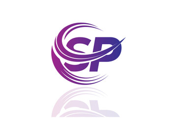 SP Circular Swirl Logo – Modern Gradient Symbol for Business, Corporate & Creative Branding Identity Design