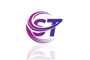 ST Circular Swirl Logo – Modern Gradient Symbol for Business, Corporate & Creative Branding Identity Design