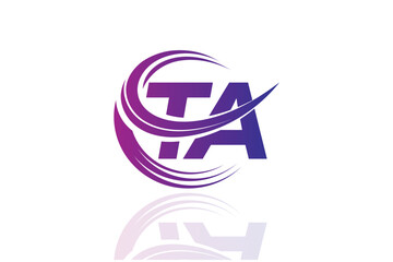 TA Circular Swirl Logo – Modern Gradient Symbol for Business, Corporate & Creative Branding Identity Design