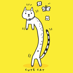 Cute cat doodle vector design,Cat hand drawn doodle cartoon,cat vector illustration, cute animal