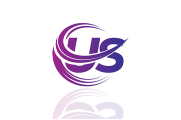 Obraz premium US Circular Swirl Logo – Modern Gradient Symbol for Business, Corporate & Creative Branding Identity Design