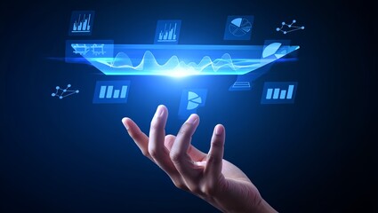 Futuristic Data Analytics and Business Technology Innovation Concept. innovative technology background. Software engineer using computer for data engineering, internet bot, data science.