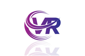 VR Circular Swirl Logo – Modern Gradient Symbol for Business, Corporate & Creative Branding Identity Design