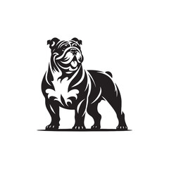 Bulldog Dog Vector Silhouette – Iconic Sturdy Canine Outline Artwork, Perfect for Pet Lovers, Breed Illustrations, Logos, Prints, Home Decor, Graphic Design, and Creative Projects
